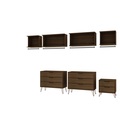 Manhattan Comfort Rockefeller 7- Piece Open Wardrobe, Brown 148GMC5